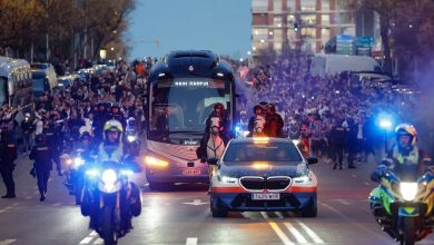 استقبال حافلة ريال مدريد قبل بايرن