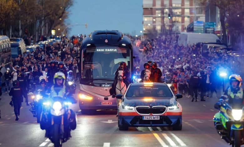 استقبال حافلة ريال مدريد قبل بايرن